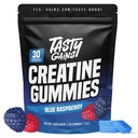 TASTY GAINS Creatine Gummies - 90g de Creatină Monohidrat - Suplimente de antrenament - Construi musculare și boost Putere pentru bărbați și femei - Made în Statele Unite ale Americii - Non OMG - Vegan Friendly (Mare, Blue Raspberry)