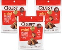 Quest Nutriție Mini Unt de arahide Cupe, Proteină mare, Carb scăzut, Gluten gratuit, 16 Conte (Pachet de 3)