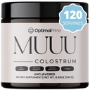 Optimal Prime - MUU Bovine Colostru Supliment și Superfood pulbere pentru sănătate gută, Blooting, Immune Support, Păr, Piele, și unghii fără aromă, 120 Serviri