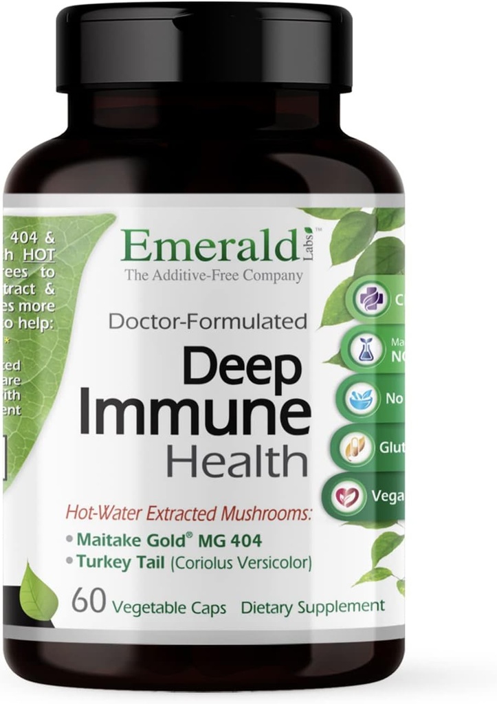 EMERALD LABS Sănătate imună profundă - Supliment de sprijin imun cu ciuperci de aur Maitake, extract Meriva Turmeric & Astragalus - 60 capsule vegetale (alimentare de 30 de zile)