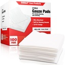 EVERLIT [Extra-Thick] 4'x4'' Steril Gauze Pad 12-Ply, 100 Pack, Individual înfăşurat, Ultra Absorbtion Mari tampoane medicale non-Woven pentru îngrijirea rănilor acasă Kit de prim ajutor