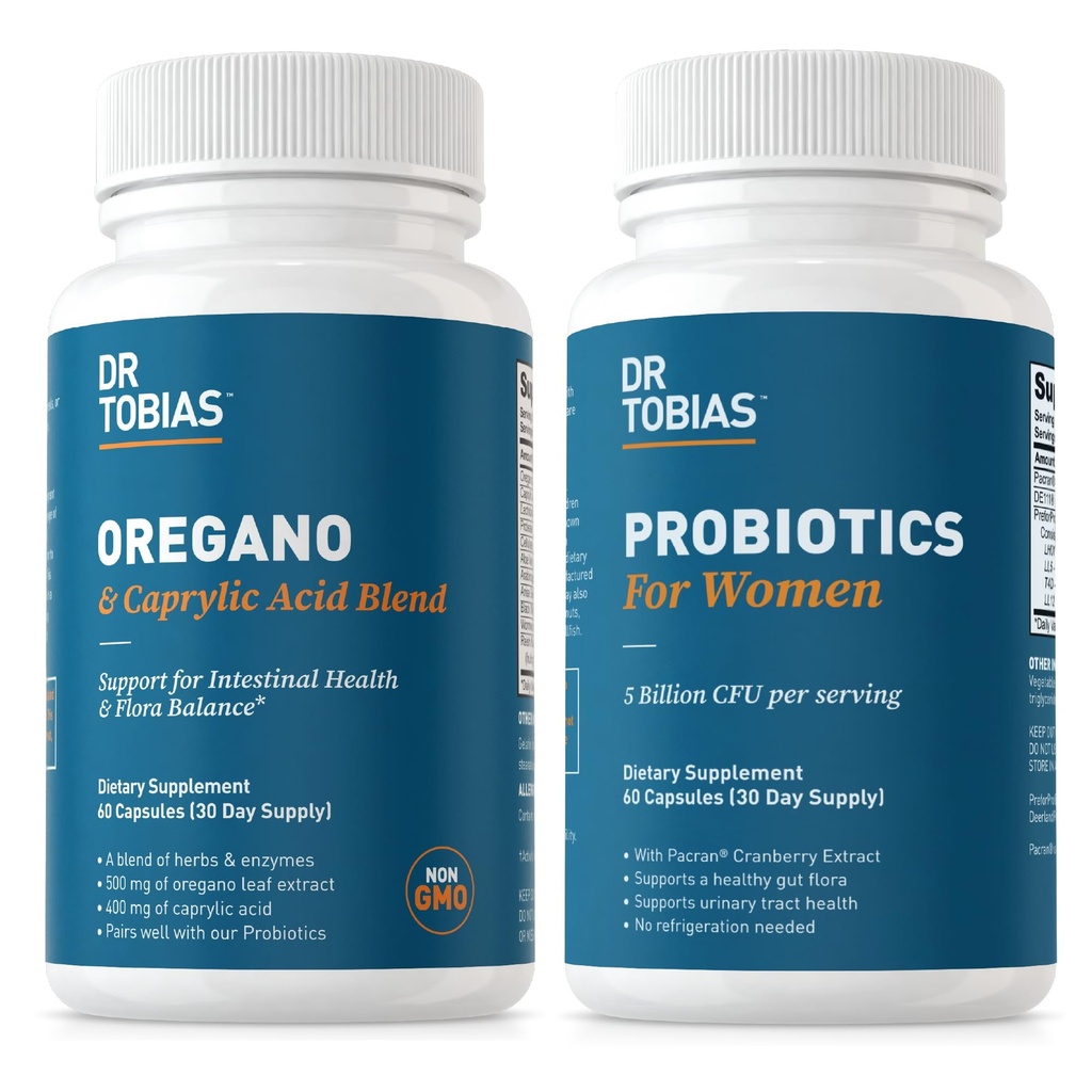 Dr. Tobias Oregano și acid caprilic Blend și probiotice pentru femei - susține curaj, imun, și sănătatea urinară, non-GMO