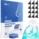 FireAnt 100 Pachete saline și 12 Poduri saline reutilizabile Refills Set, Compatibil cu Nasal Nasal Navage - Include 100 Count Pachete de sare Sinus Clătiți + 12 Panzi de ambalaj Silicon sare Umpleți în negru
