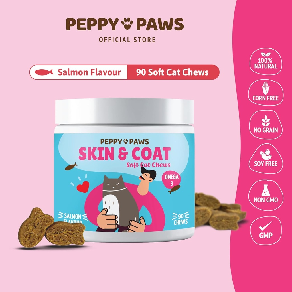 Piele si haina Chews pentru pisici - 90 Chews moale 