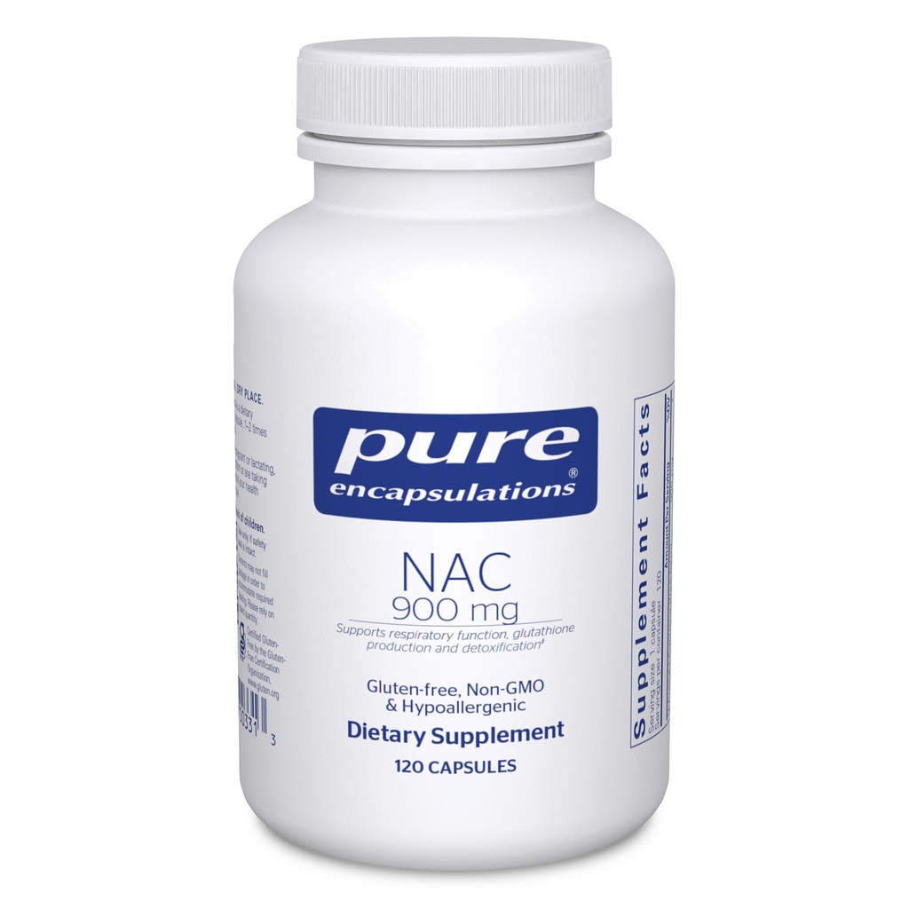 Pure Encapsulations NAC 900 mg - N-Acetyl Cysteine Amino Acid Supplement for Lung & Immune Support, Ficat & Antioxidanti* - 120 Capsule