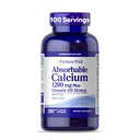 Puritan's Pride Absorbable Calciu 1200 mg Plus Vitamina D3 25mcg 1000 UI cu Bone-ActiveTM, 200 Softgels de eliberare rapidă