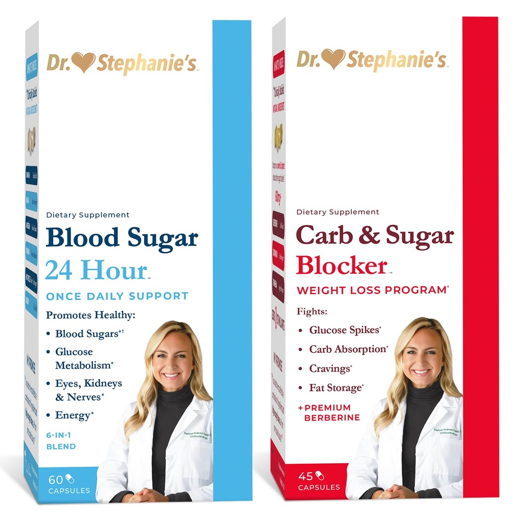 Pachet Bundle Dr. Stephanie - Suport 24 de ore + Carb & Sugar Blocker - Supliment zilnic