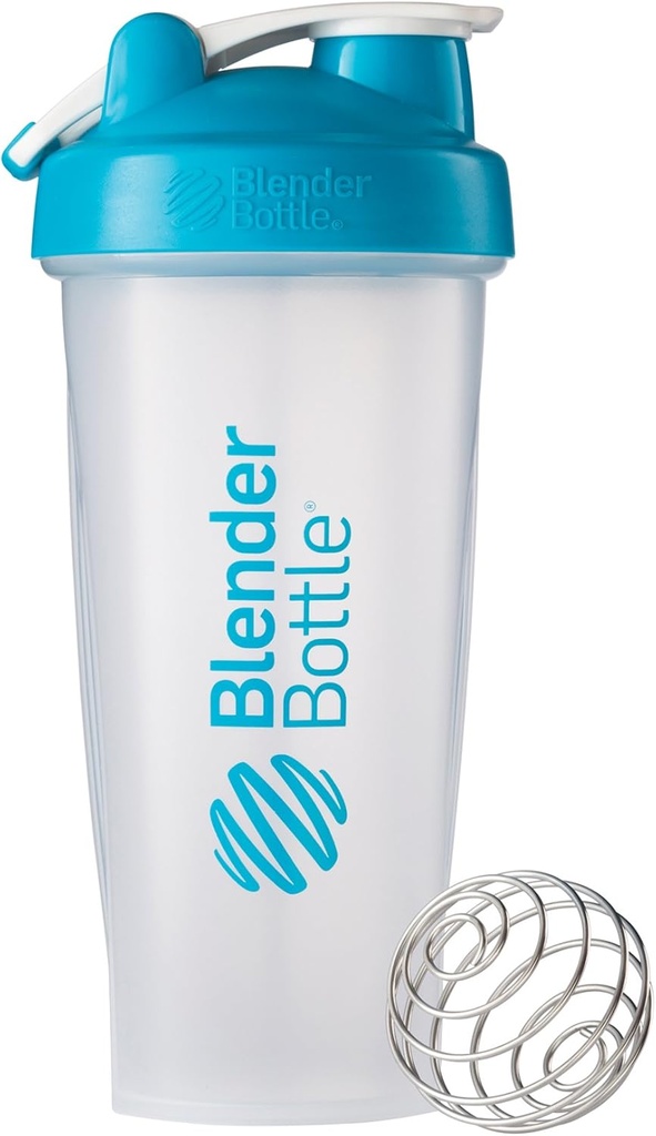BlenderBottle Classic Loop Top Shaker Sticla, 28-Ounce, Clear/Aqua