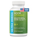 Noor Vitamine Ulei de pește halal, vitamine halal, Ultra Omega 3 Pește peruvian sălbatic (800 mg EPA & 400 mg DHA) Inimă, Brain & Suport comun, Non-GMO și Gluten Free (120 Conte)
