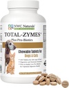 NWC Naturals Total-Zymes Plus Enzime digestive vegetariane pentru câini și pisici, susține un sănătos Digestive Tract & Sistem imunitar, Probiotice avansate și prebiotice- 100 comprimate masticabile