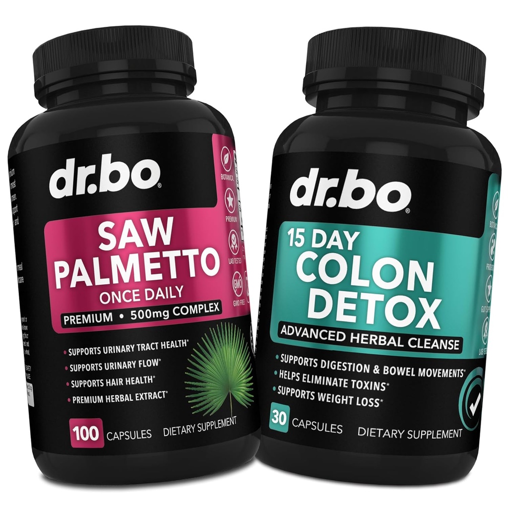 Saw Palmetto pentru femei Pierderea parului & Colon Cleanser - DHT Blocker pentru femei Creștere & 15 zile Colon Cleanse pastile de dezintoxicare intestinală - Saw Pure Palmetto pierderea parului Suplimentul Bowel Mișcarea capsulelor