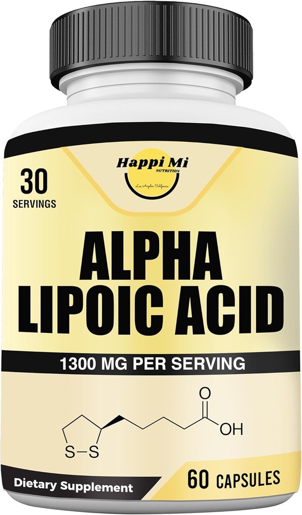 Alpha capsule cu acid lipoic 1300 mg per servire - 30 Serviri per flacon - Suport antioxidant pentru sănătatea generală