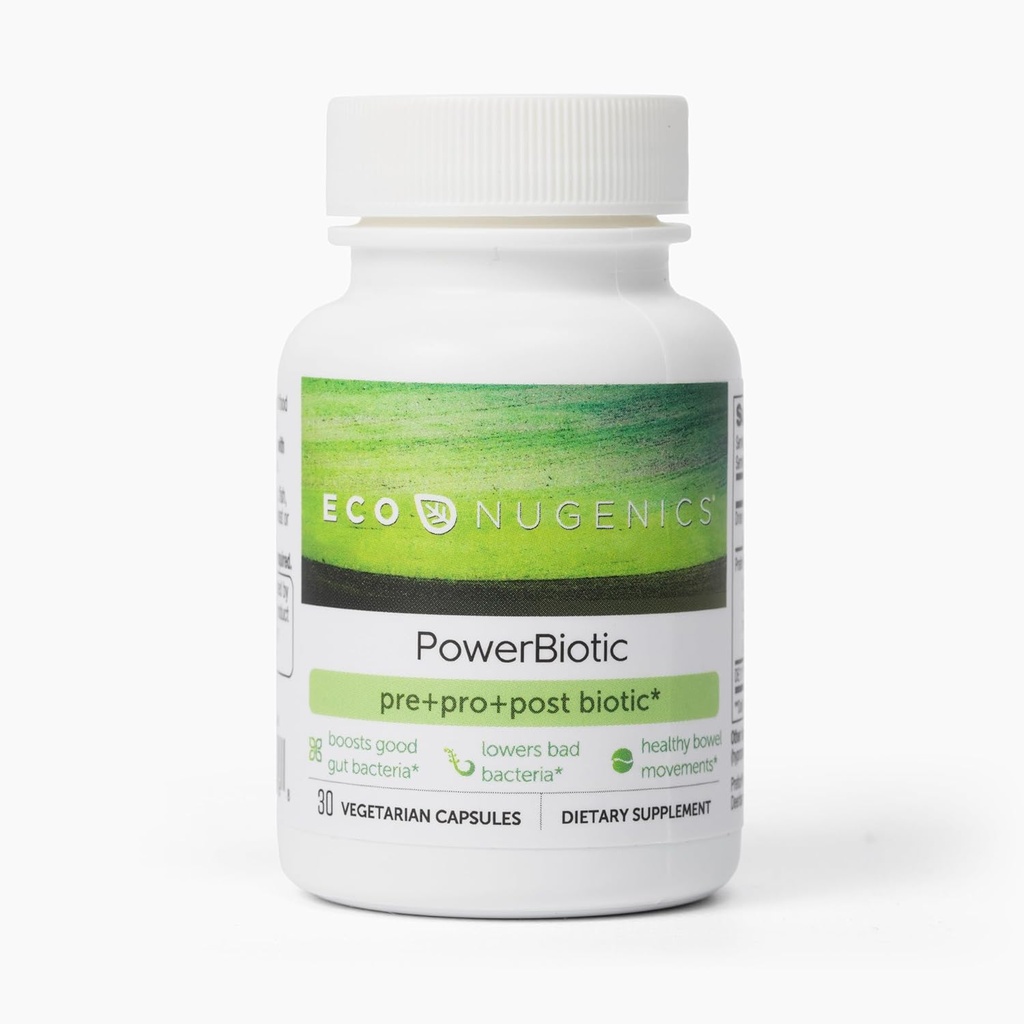 EcoNugenics PowerBiotic: Prebiotic, Probiotic & Postbiotic pentru bărbaţi şi femei 