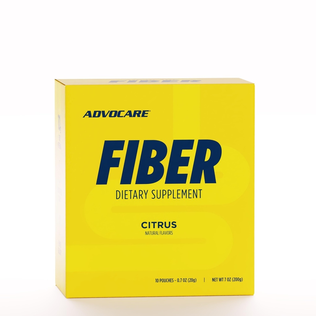 AdvoCare Fiber Dietary Supplement - Daily Fiber Powder Supplement with Soluble & Insoluble Fiber - Fiber Blend Include Psyllium Husk & Citric Acid - Supports Digestive Health* - Citrus, 10 Pouchs