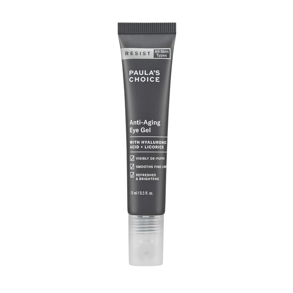 Alegerea Paulei RESIST Ochi de imbatranire Gel cu acid hialuronic, pentru cercuri intunecate, ochi pufosi, picioare de cioara, linii fine si riduri, 0.5 Ounce