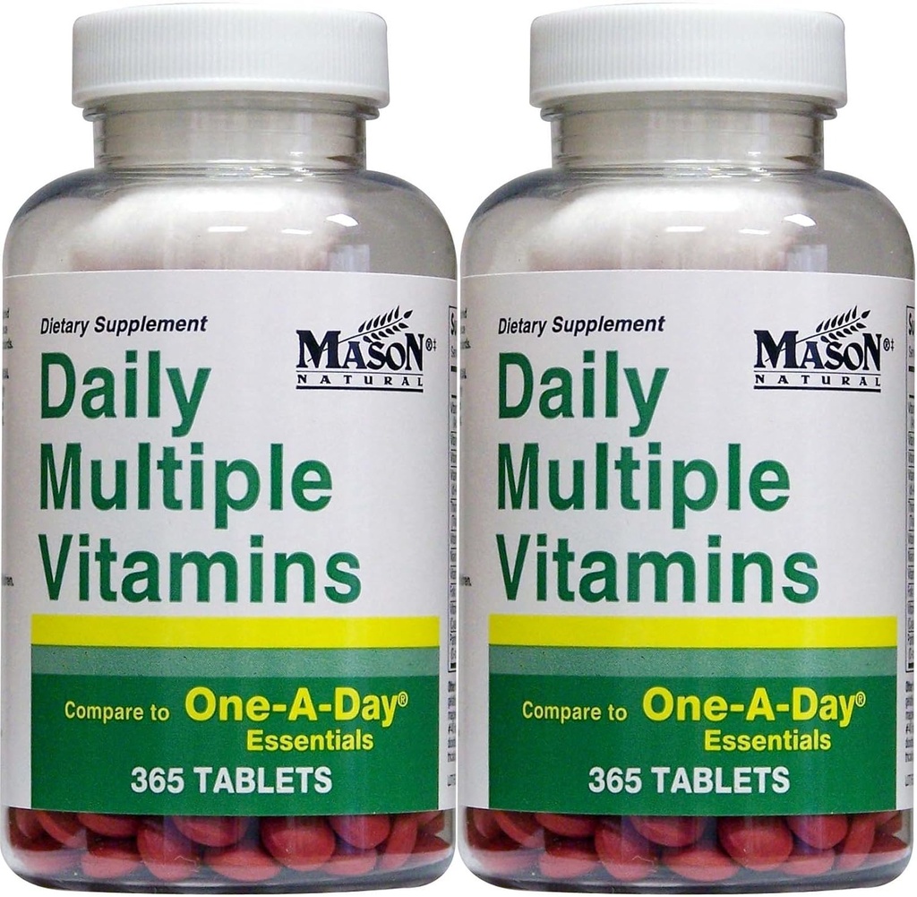 Daily Multiple Vitamine Comparativ cu o zi esențiale Multivitamine Multimineral Supliment 365 comprimate pe flacon ambalaj de 2 730 comprimate totale