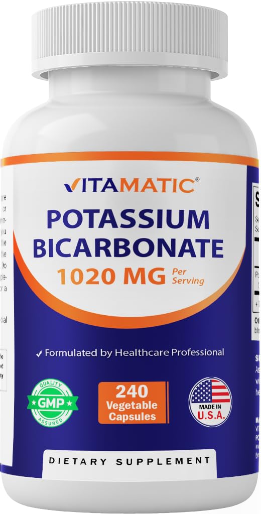 Vitamatic Potasiu Supliment, 1020 mg, 240 Capsule vegetale - Non-GMO - Gluten Free - Made in USA