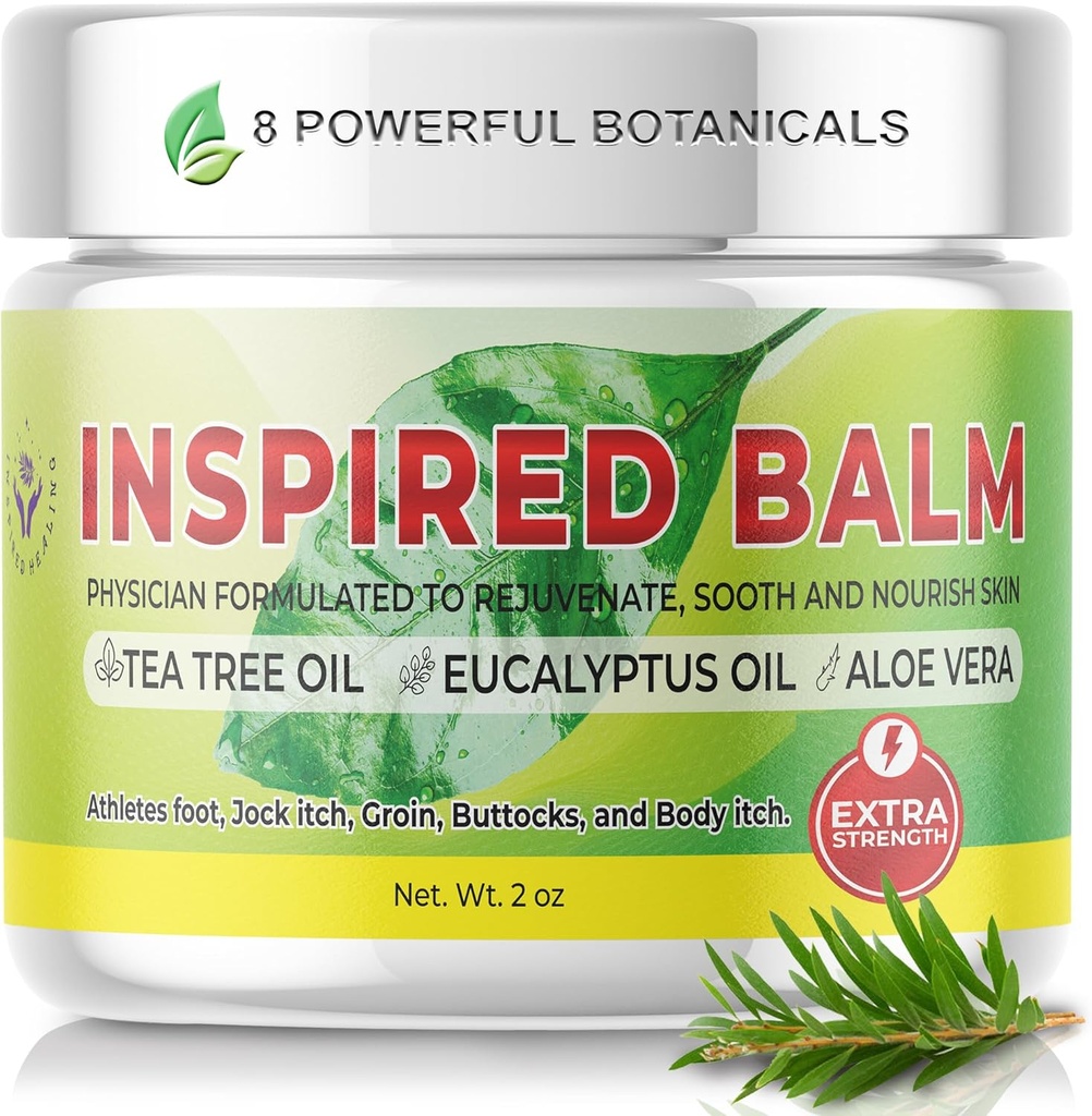 Extra Putere Tea copac Balsam pentru piele - sportivi Foot Cream - Jock Itch Cream pentru bărbați și femei - Ringworm Cream - Ideal pentru Mâncărime, Piele uscată - Medicul care acționează rapid Formulat Tea Tree Cream (2oz)