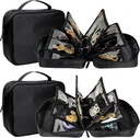 2 PCS Bijuterii de călătorie Cazuri de organizare, Saci mici de bijuterii cu pungi clar zipper Velvet pentru călătorie