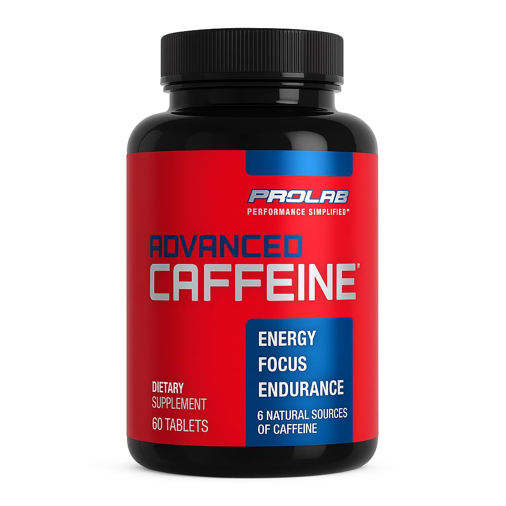 ProLab Nutrition Advanced Caffeine 200mg, tablete de cofeina naturale cu acțiune rapidă cu extract de ceai verde, energie curată, Focus mental (60 Conte (Pachet de 1))
