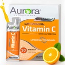 Aurora Nutrascience Micro-Pack Liposomal Vitamina C, Immune Support, 1000 mg Per Serving, Gluten Free, Non-GMO, 30 Pachete de unică servire, 21.7 oz