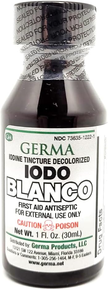 Germa Iodine Tinctură decolorată Iodo YODO Blanco lichid