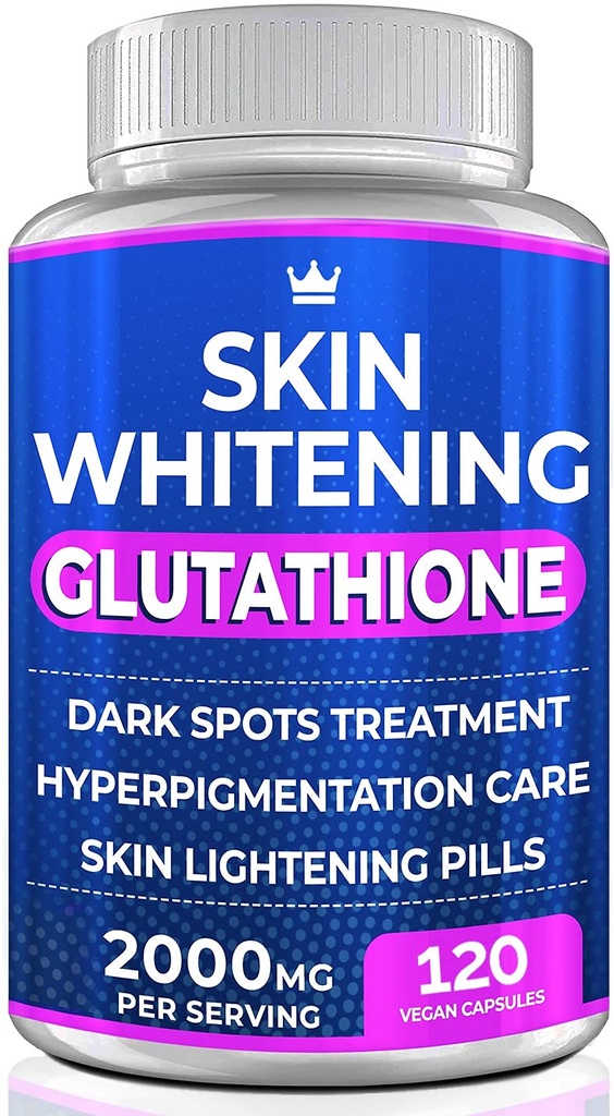 Glutatione pastile de albire - 120 capsule 2000mg Glutationa - supliment eficient de iluminat al pielii - pete întunecate, melasma & acnee Remover Scar Remover, tratament hiperpigmentare - Antioxidant anti- imbatranire