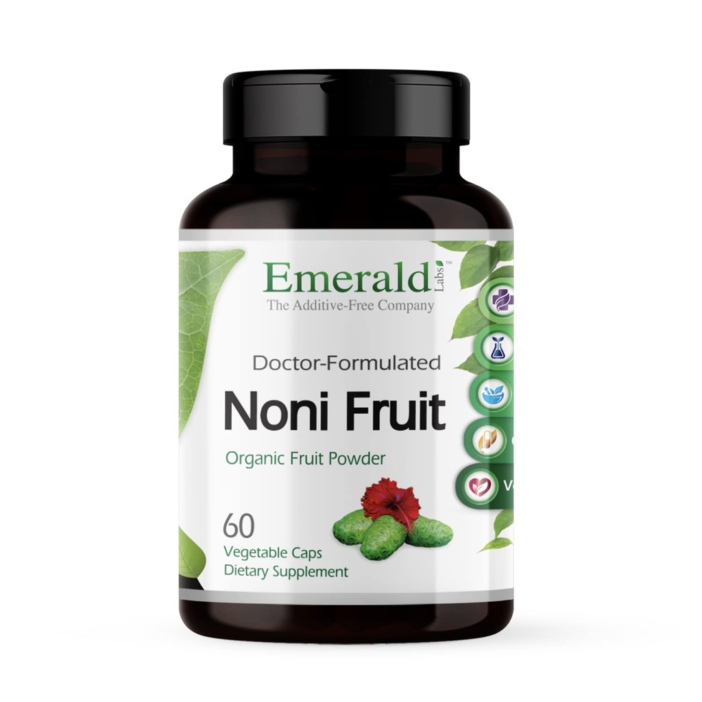 EMERALD LABS Noni Fruit - Digestive, Antioxidant & Immune Supplement - Oferte Fibră dietetică pentru Sănătate Gut - 60 Capsule vegetale (30-Day Suppliment)