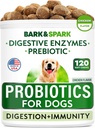BARK&SPARK Dog Probiotic Chews - Gaz, Diaree, Alergii - Enzime + Prebiotice - Fibră masticabilă - Digestia, Imunitatea - SUA Made - 90 Ct - Pui