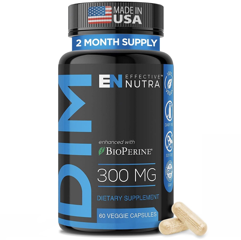 Eficient NUTRA Dim Supliment 300mg cu BioPerine - extra Rezistenta Estrogen Blocker pentru barbati si femei - Hormone & suport metabolic - 2 luni de aprovizionare