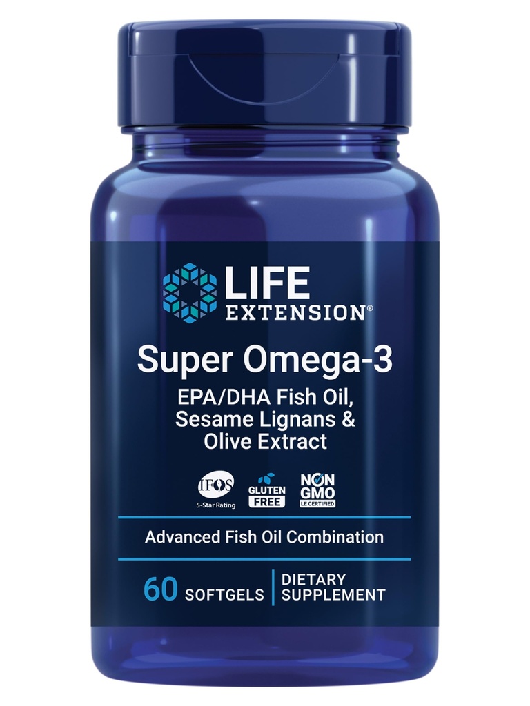 Life Extensie Super Omega-3 Ulei de pește EPA/DHA, Sesame Lignans & Olive Extract 