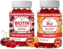 Lunakai Biotin și vitamina B12 Gummies Bundle - Piele de păr și unghii de creștere Gume cu vitamina C și E - non-GMO & Vegan Supliment pentru suport energetic și sănătatea osoasă - 30 zile de aprovizionare