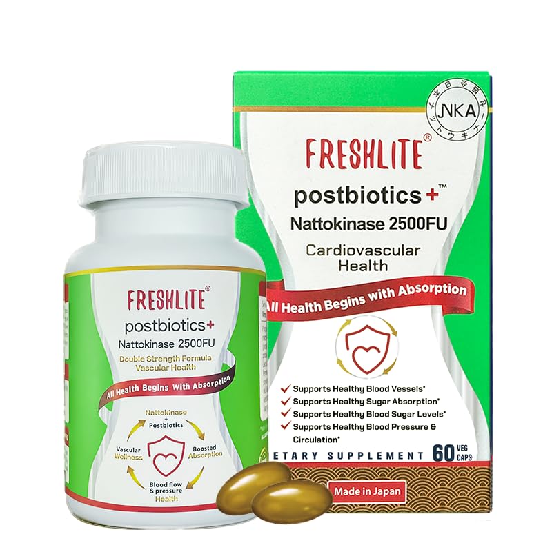 Freshlite 2500FU Premium NSK-SD Nattokinaza si postbioticele Vegane pentru suport cardiovascular 