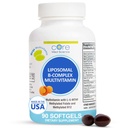 Nucleu Med Science Liposomal Multivitamine metilate B-complex, 90 Softgels - non-GMO Active Super B Complex de vitamine Suplimentul pentru Heart Health - VIT metil B Complex Complex de suport imun