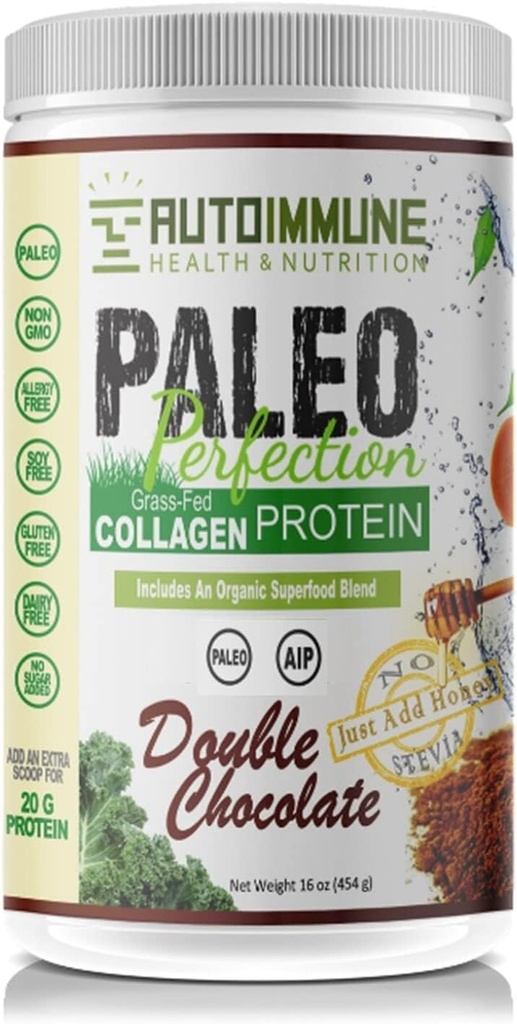 Automune Health & Nutrition Paleo Perfecționare dublă de proteine de ciocolată pulbere (NO STOVIA, AIP eliminare fază Compliant), 16 Ounce (Pachet de 1)