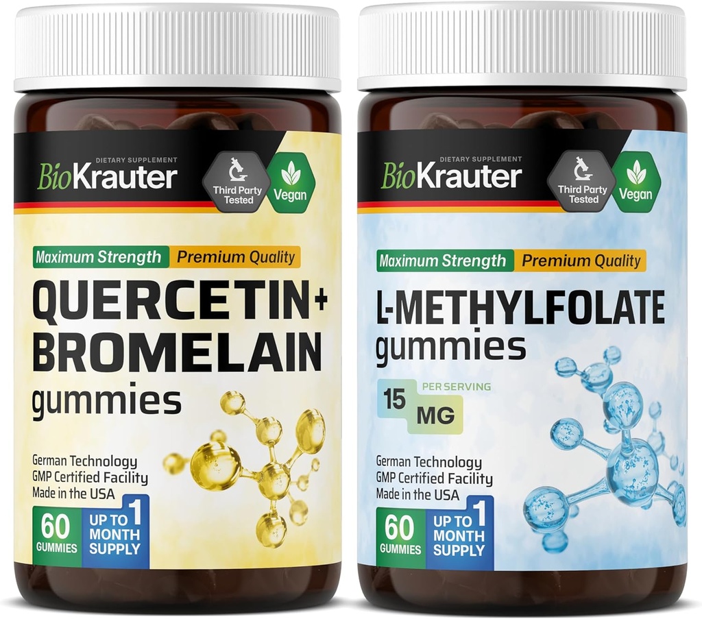 BIO KRAUTER Quercetin cu Bromelain 60 Gummies & L-Metilfolat 60 Gummies
