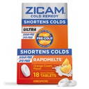 Zicam Ultra Rece Remedy Zinc Rapidmelts, Orange Cream Flavor, Homeopatic, Rece Scurtare Medicina, Scurteaza durata rece, Sugar-Free, Die-Free, 18 Conte