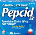 Pepcid AC Iniţial Putere Arsuri în capul pieptului comprimate de relief, OTC medicamente Prevents & Relieves Heartburn & Acid Reflux Datorită indigestiei acide, 10mg Famotidină Acid Reductor, Fast-Activitate, 30 ct