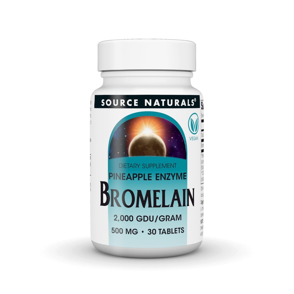 Naturals sursă, Inc. Bromelain 500mg 2000GDU 30 comprimat
