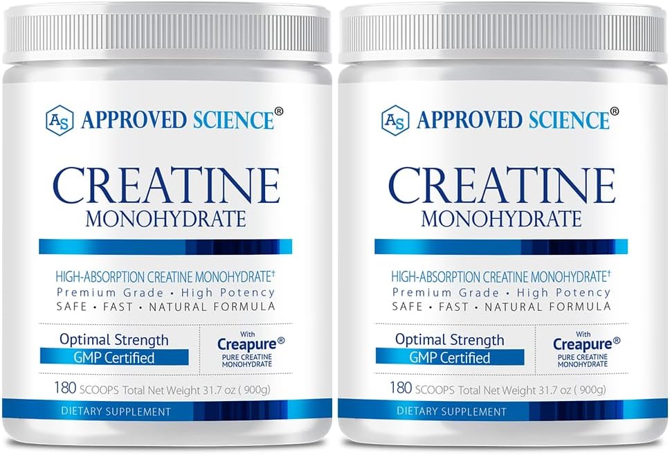 Stiinta aprobata Creatina monohidrat pulbere cu BioPerine - Suporta crestere musculara Lean si recuperare - 360 serviri - 5000 mg per servire - Nearomat - non-GMO, Vegan