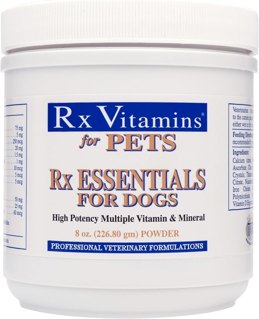 Rx Vitamine esentiale pentru câini - Vitamina si minerale Multivitamine - Suporturi Sistemul imunitar Digestive Health & Bone Health - Pulbere 8 oz