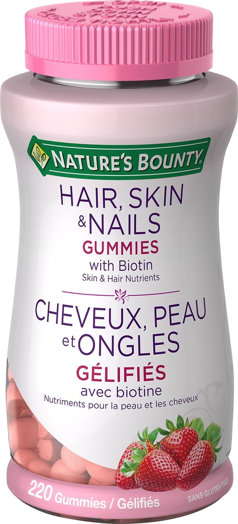 Soluții optime de bounty naturale Păr, piele și unghii Gummies - 220 Conte