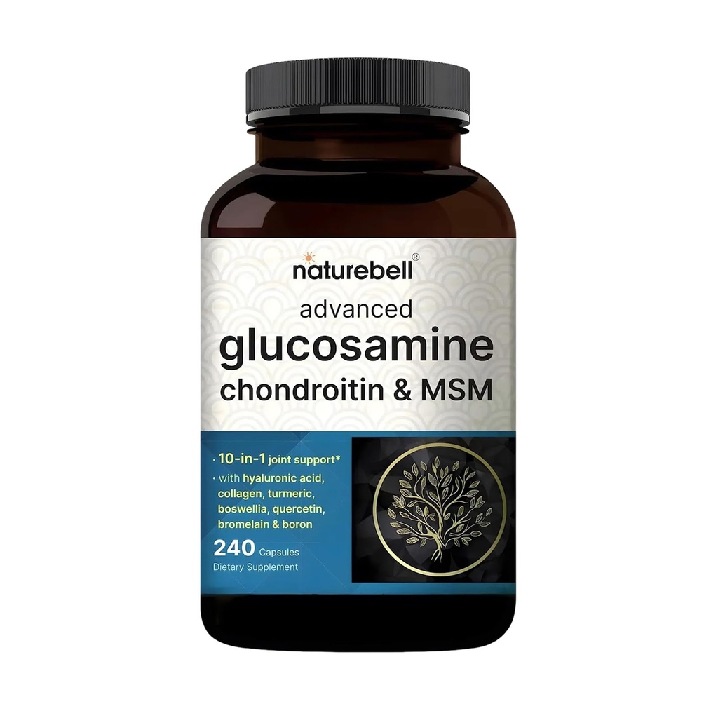 NatureBell Advanced Glucosamine Chondroitin MSM Supliment, 240 Capsule 