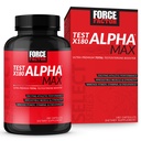 Test FACTOR FORCE X180 Alpha Max Total Testosteron și oxid de azot Booster pentru bărbații cu semințe de schinduf și Tribulus pentru a crește fluxul sanguin și pentru a îmbunătăți performanța sportiv masculină, 180 capsule