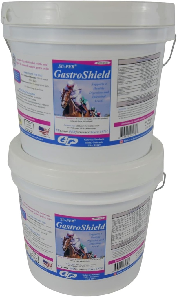 SU-PER GastroShield Equine Probiotics Powder - Cai Digestion Supliment pentru Gastric Health - Suporturi Digestie sanatoasa si tract intestinal - 4 Lire, 2 luni de aprovizionare