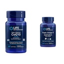 Extensie de viață Super Ubichinol CoQ10 cu suport mitocondrial îmbunătățit, ubichinol CoQ10 & Super Omega-3 Ulei de pește EPA/DHA, Sesame Lignans & Extract de măsline - Omega 3 Supliment