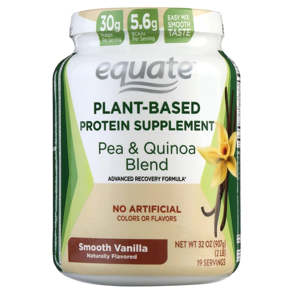 Naisian Equate Noua supliment de proteine pe bază de plante, Smooth Vanilla 2 Lbs