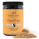 Alpha Dog Nutritie OptiPup All-in-1 Catelus Multivitamine contine 31 Superfood-uri inclusiv Probiotice si Prebiotice pentru suport digestiv, Skin & Imuna si Optimum Creștere (60 Servings)