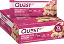 Quest Nutritie- Proteine ridicate, carbohidrat scăzut, Gluten gratuit, Keto prietenos, 12 conte alb ciocolată zmeură
