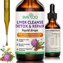 Ficat Cleanse Detoxifiere & Reparare Picături lichide - 2000mg Mulge de lapte, Root Dandelion, Artichoke, Silymarin Extract, & Herbs Turmeric - Vegan, Non-GMO - 2 Fl Oz (60ml) Sticla